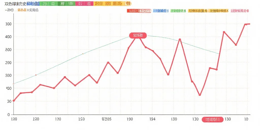 双色球历史和值走势图,曲线波动显示和值变化趋势,坐标轴清晰,重点区间被标注