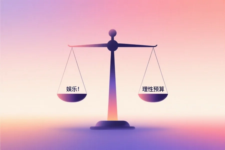娱乐与理性预算的平衡概念图
